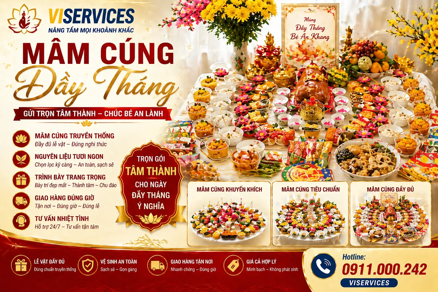 Dịch Vụ Làm Mâm Cúng Đầy Tháng