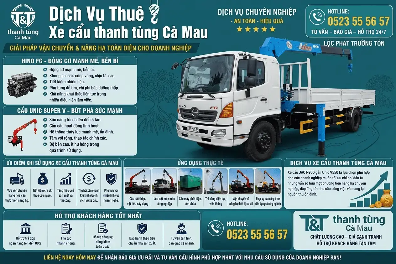 Dịch Vụ Cho Thuê Xe Cẩu Thanh Tùng Cà Mau
