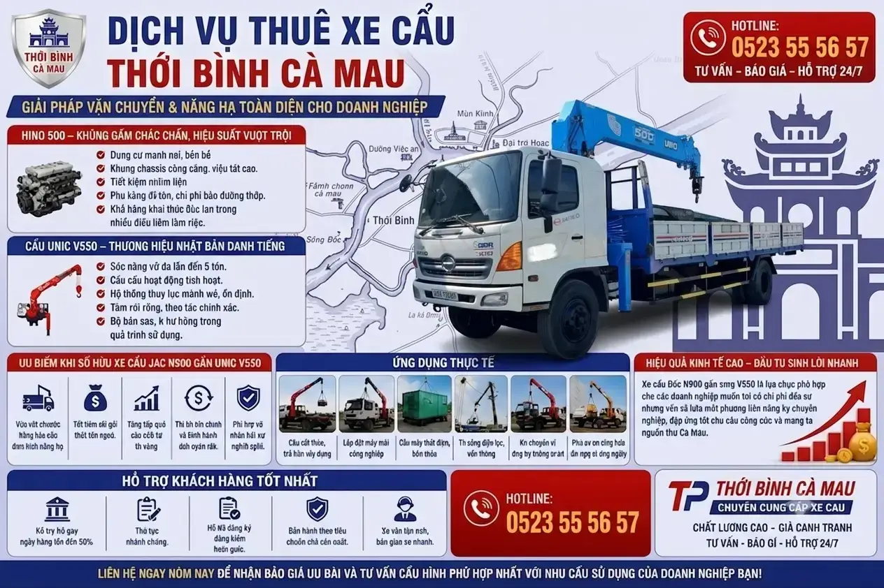 Dịch Vụ Thêu Xe Cẩu KATO Xe Cẩu Tự Hành Khánh Bình Cà Mau