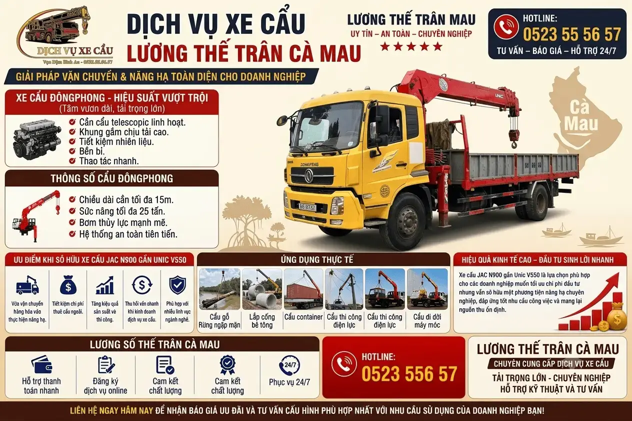 	 Dịch Vụ Thêu Xe Cẩu KATO Xe Cẩu Tự Hành Lương Thế Trân Cà Mau