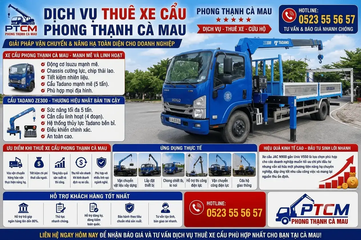 Dịch Vụ Thêu Xe Cẩu KATO Xe Cẩu Tự Hành Phong Thạnh Cà Mau