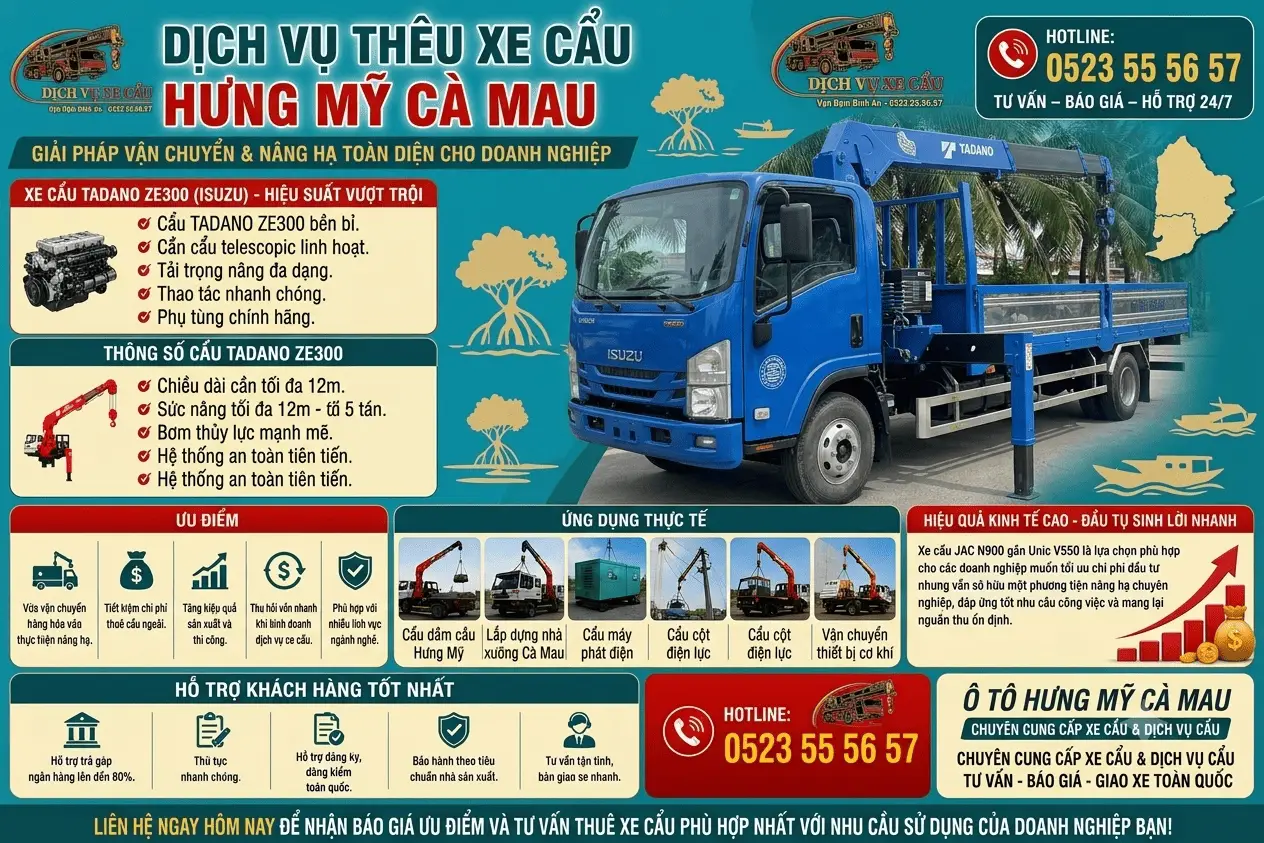 Dịch Vụ Thêu Xe Cẩu KATO Xe Cẩu Tự Hành Hưng Mỹ Cà Mau